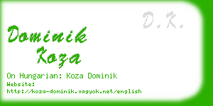 dominik koza business card